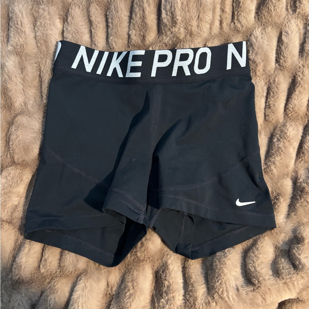 Nike Black Pro Shorts with White Logo
